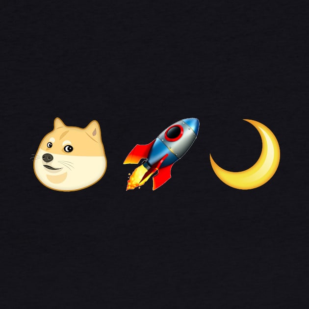 Dogecoin to the Moon emojis by DogeArmy